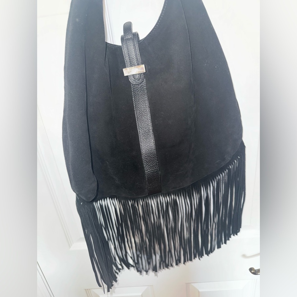 Black Fringe Shoulder Bag Claudia Firenze - Picture 2 of 6